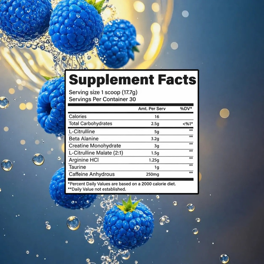 Pure Power Pre-Workout Blue Raspberry — 3