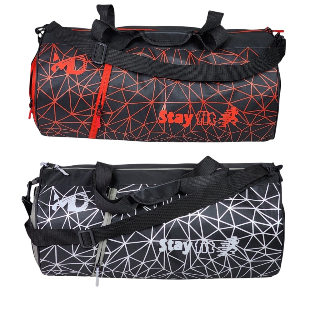 Large Barrel Duffel Bag with Side Zip Po — 2