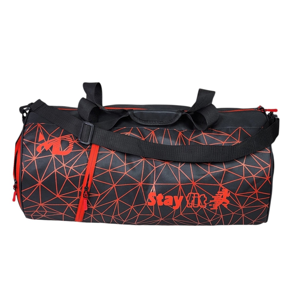 Large Barrel Duffel Bag with Side Zip Po — 3