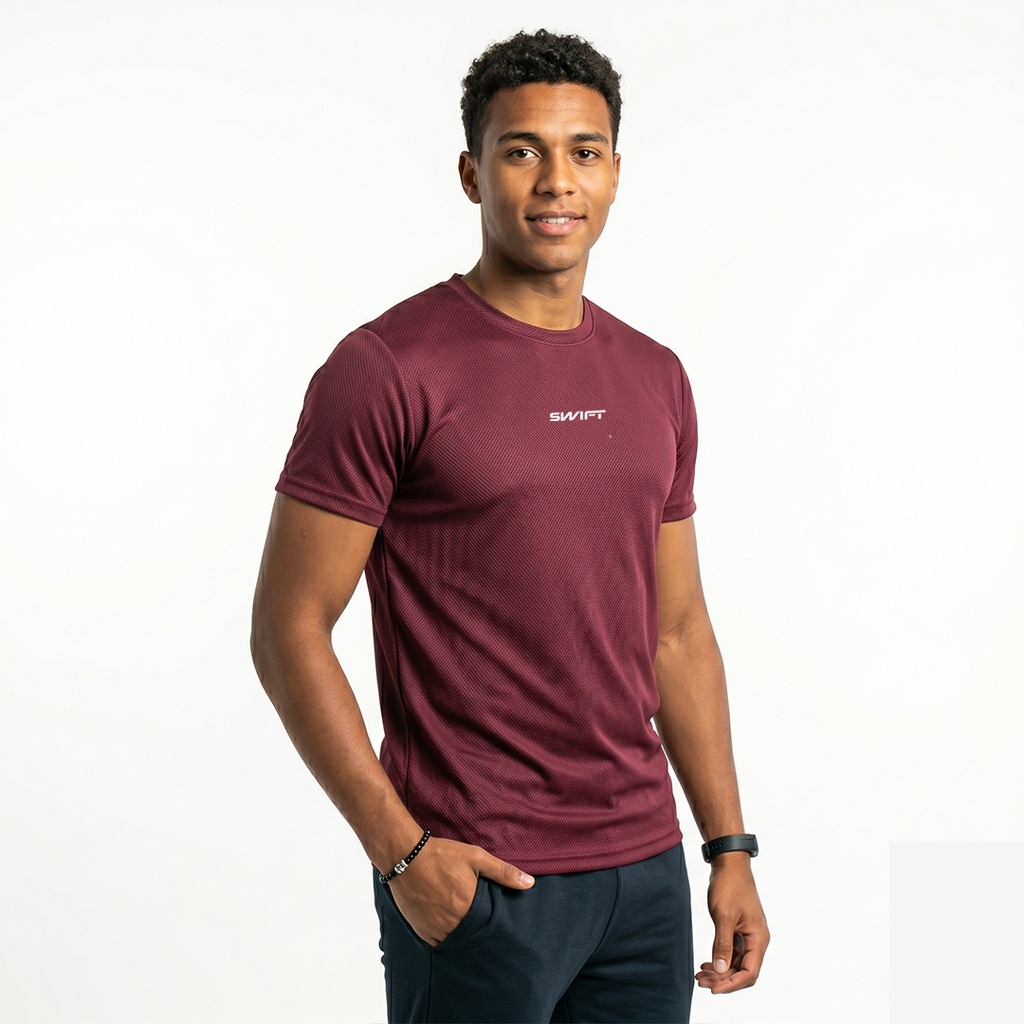 Swift DRI-FIT T-Shirt — Men — Burgundy