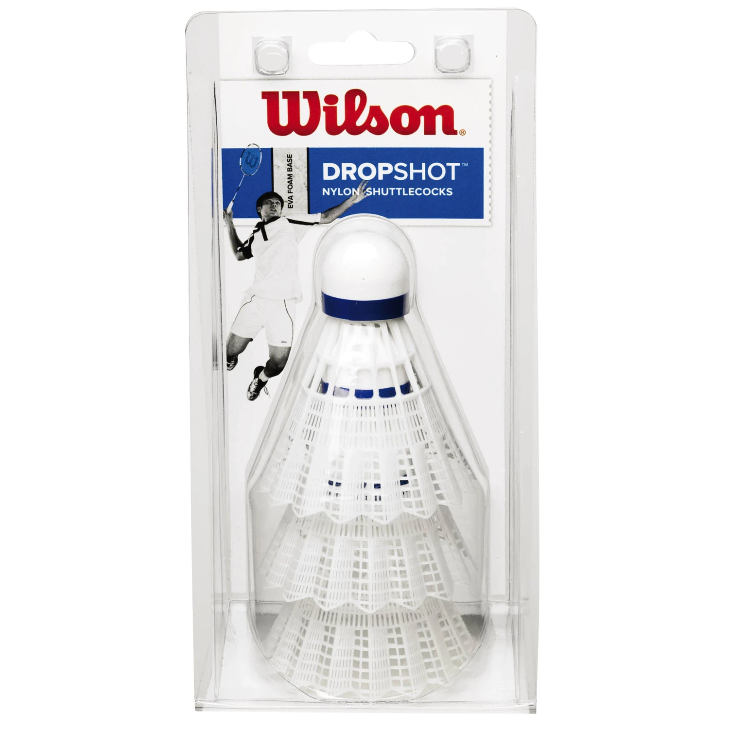 Dropshot Badminton Shuttlecocks Clamshell, White (3 Pack)