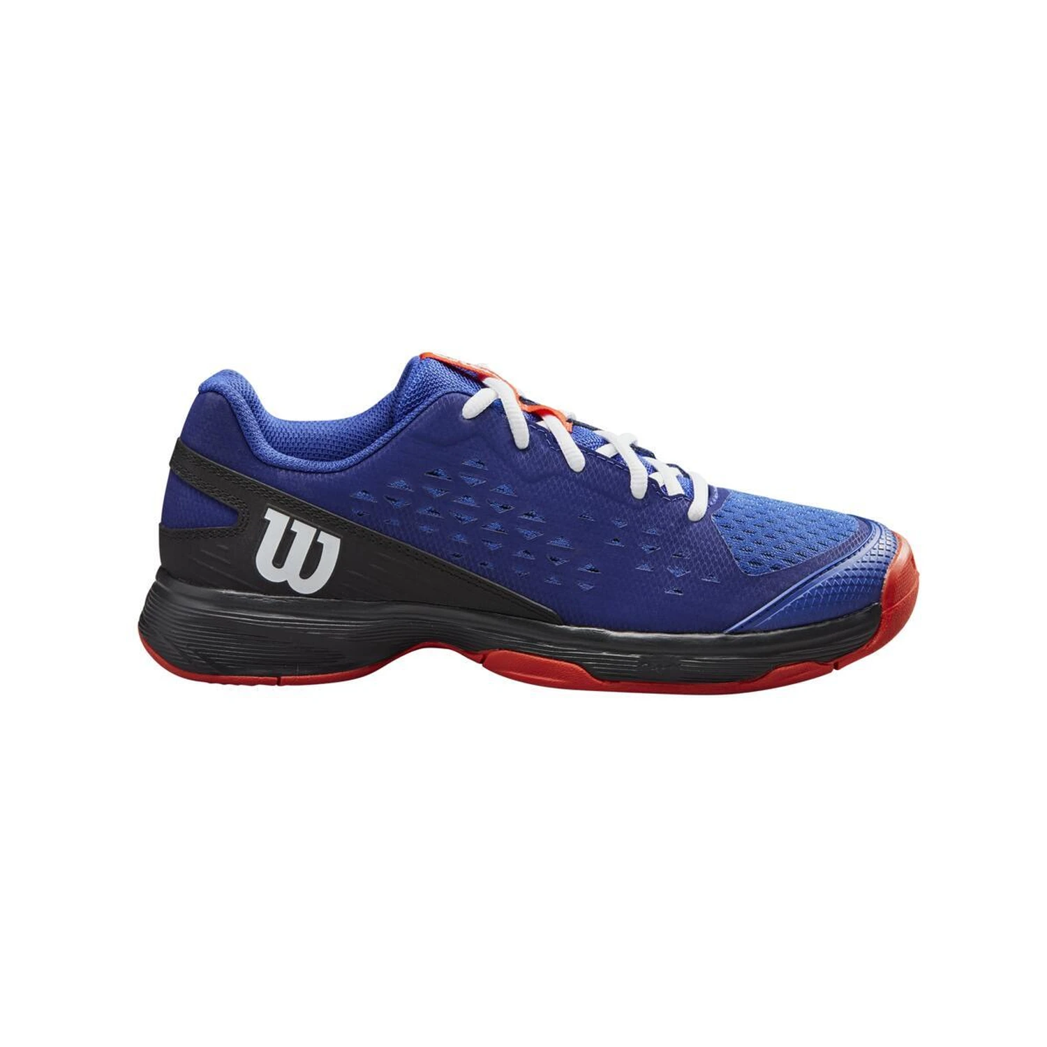Rush Pro L Junior Tennis Shoe, Bluing/Black/Orange