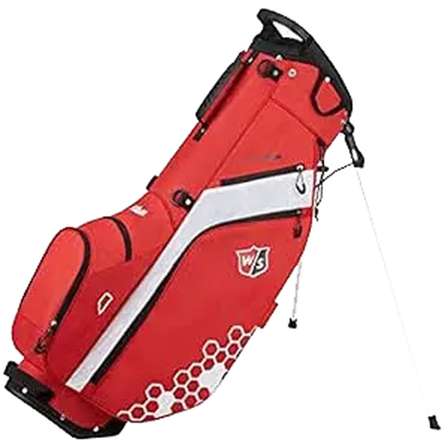 [WGB5705RD] Wilson Staff Golf Bag, Feather Golf Stand Bag, Carry bag, Red/White, Integrated stand